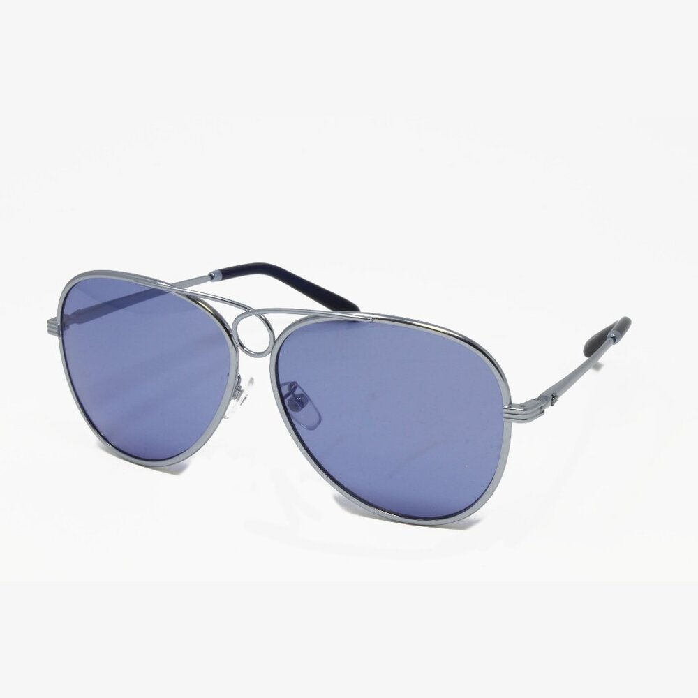 Tory Burch Women's Sunglasses TY6093 334865 Light Blue Gunmetal 59mm Aviator NEW